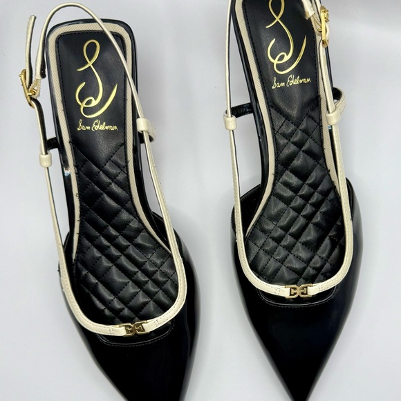 Sam Edelman Shoes - Sam Edelman Black and Cream Kitten Heels